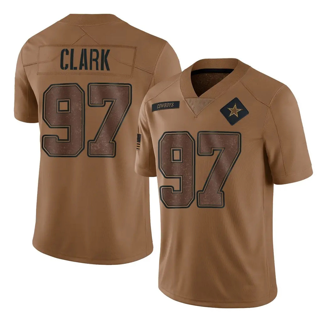 My Store D.Cowboys #97 Kenny Clark Player Brown Salute to Service Limited Home Game Stitched Jerseys