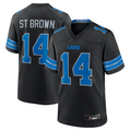 My Store D.Lions #14 Amon-Ra St. Brown Player Black Game Stitched  Jerseys