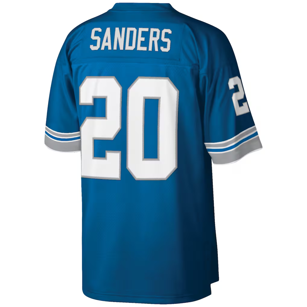 My Store D.Lions #20 Barry Sanders Mitchell & Ness Blue Big & Tall 1996 Retired Player Replica Stitched Jerseys
