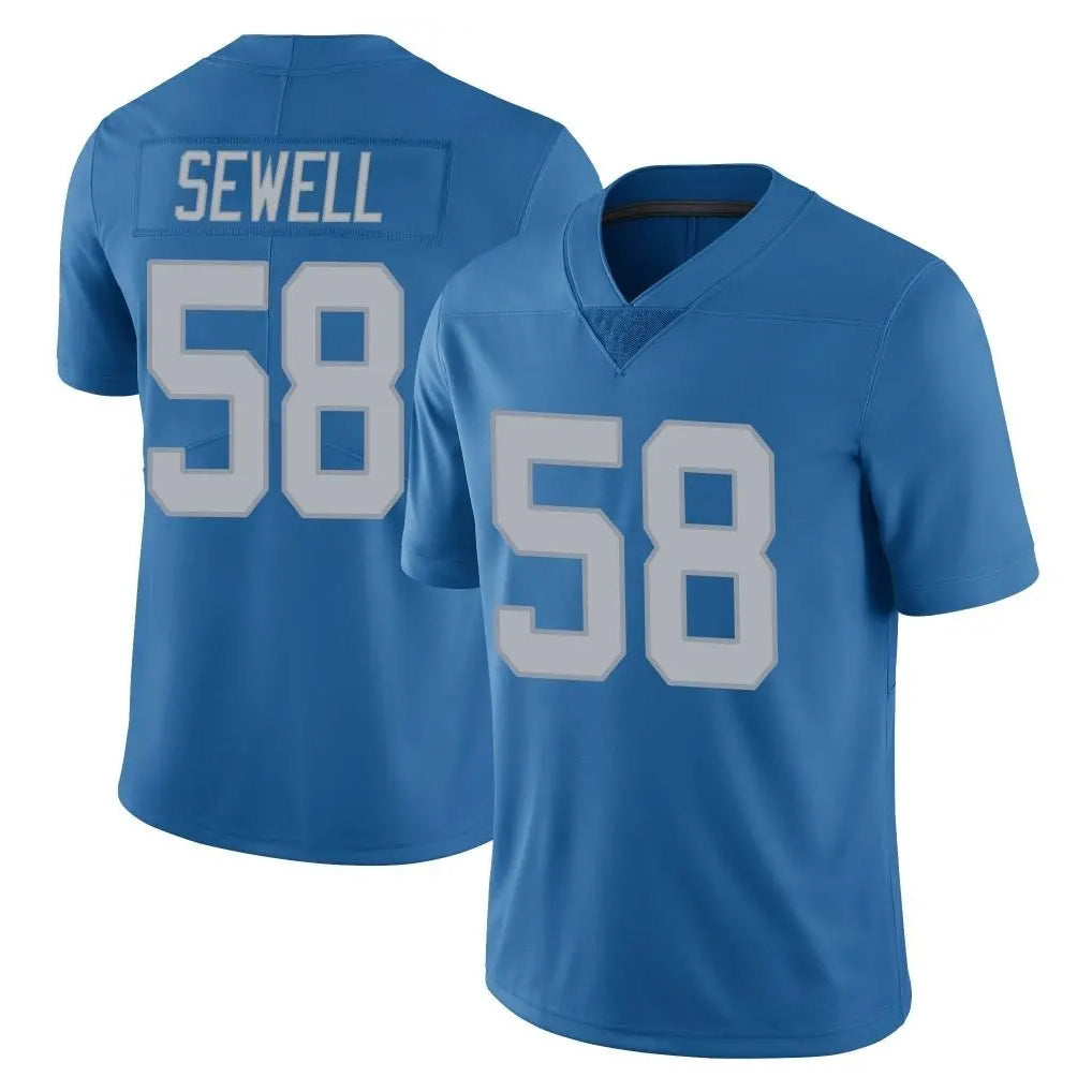 My Store D.Lions #58 Penei Sewell Player Blue Limited Throwback Vapor Untouchable Stitched Jerseys
