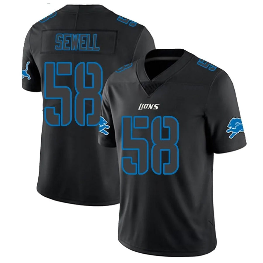 My Store D.Lions #58 Penei Sewell Player Limited Black Impact Stitched Jerseys