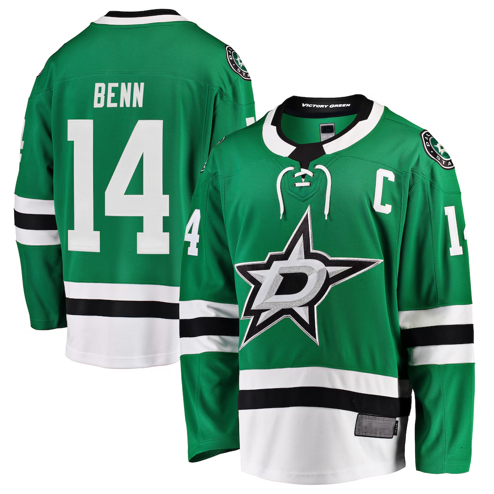 My Store D.Stars #14 Jamie Benn Green Breakaway Player Jerseys