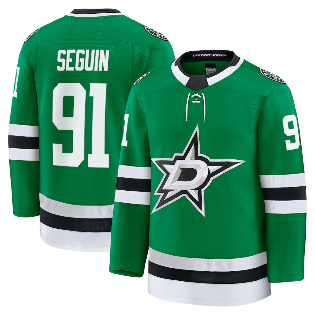 My Store D.Stars #91 Tyler Seguin Kelly Green Home Premium Jerseys