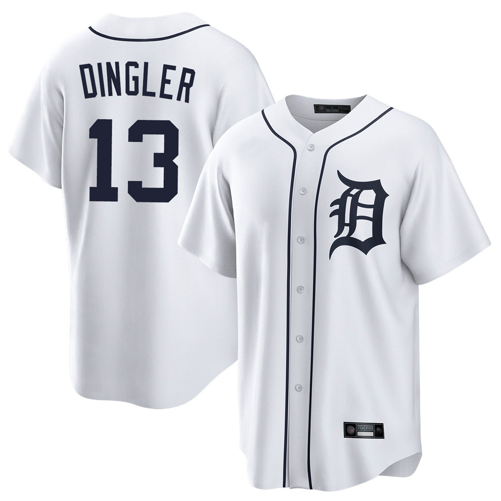My Store D.Tigers #13 Dillon Dingler Player White Home Game Stitched Jerseys