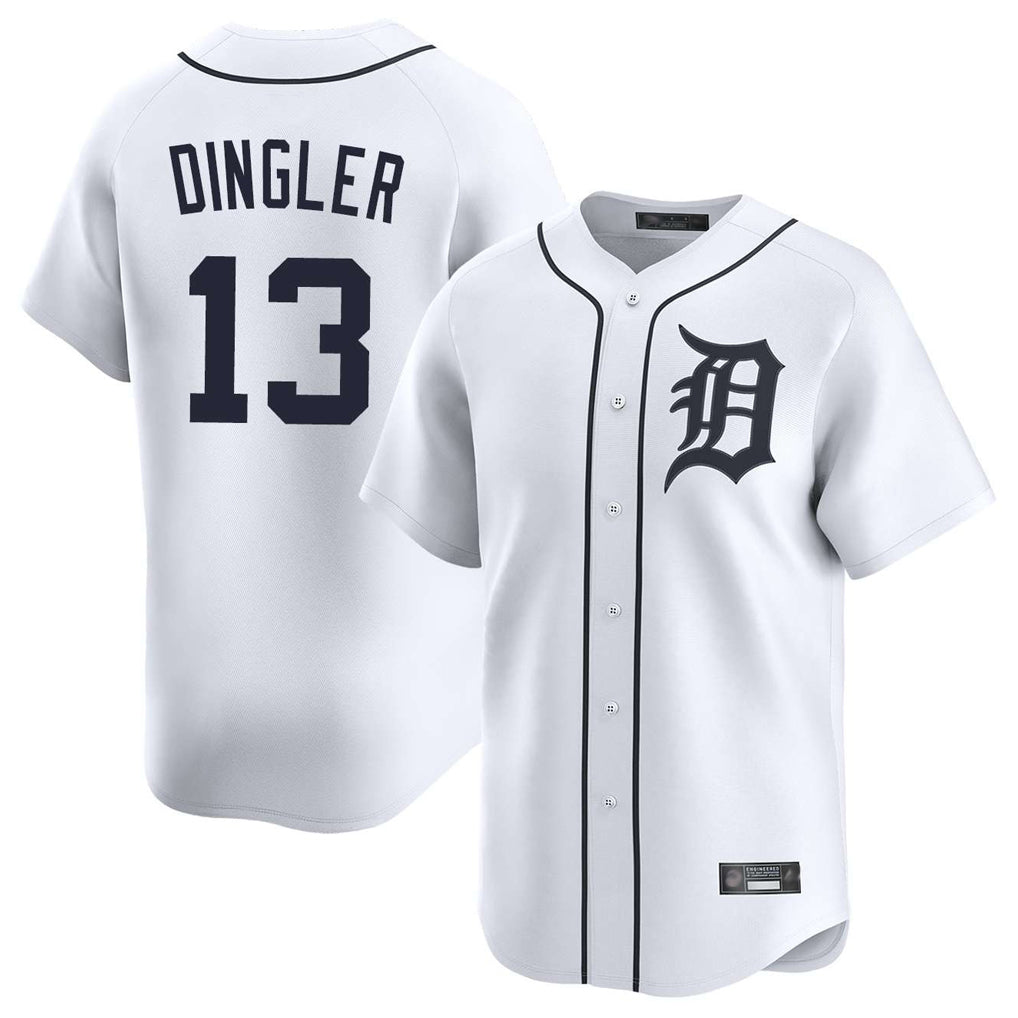 My Store D.Tigers #13 Dillon Dingler Player White Home Limited Stitched Jerseys