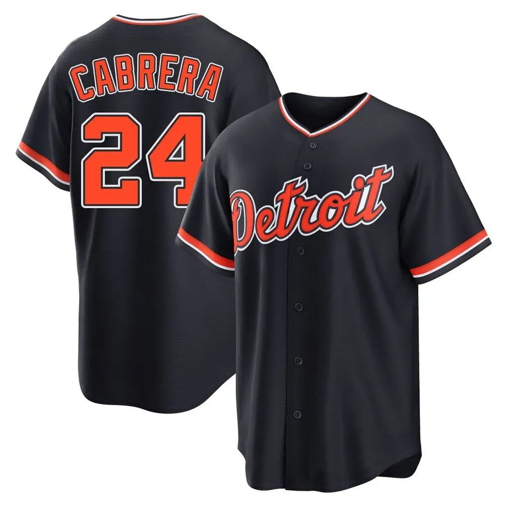 My Store D.Tigers #24 Miguel Cabrera Player Navy Home Game Stitched Jerseys
