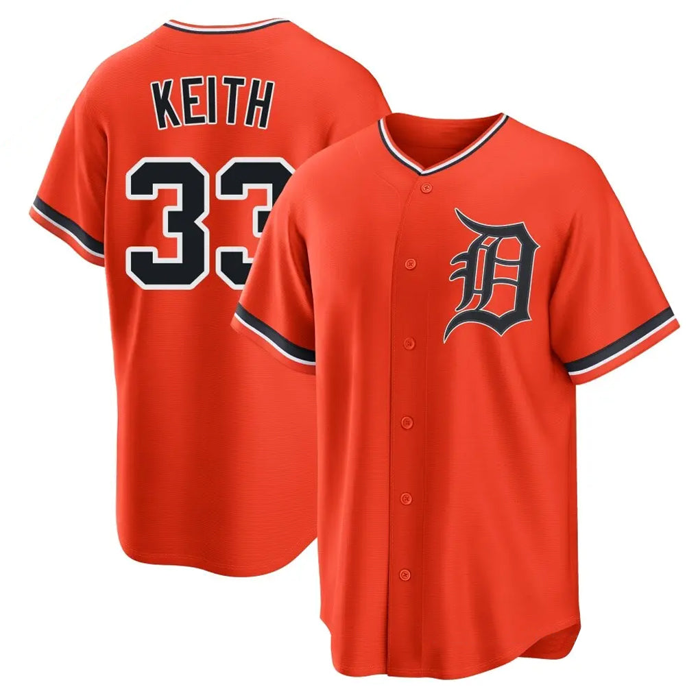 My Store D.Tigers #33 Colt Keith Player Orange Home Game Stitched Jerseys