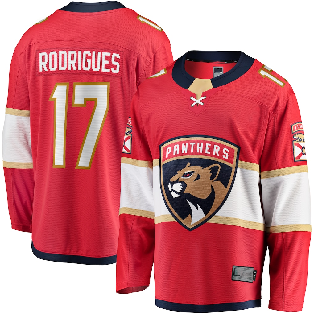 My Store F.Panthers #17 Evan Rodrigues Red Home Breakaway Jerseys