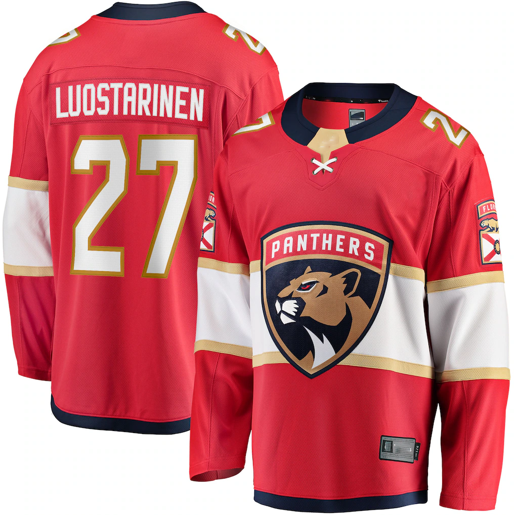 My Store F.Panthers #27 Eetu Luostarinen Red Home Breakaway Player Jerseys