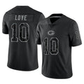 My Store GB.Packers #10 Jordan Love Player Black Reflective Limited Home Game Stitched Jerseys