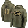 My Store GB.Packers #10 Jordan Love Player Olive Salute to Service Pullover Hoodie Game Stitched Jerseys