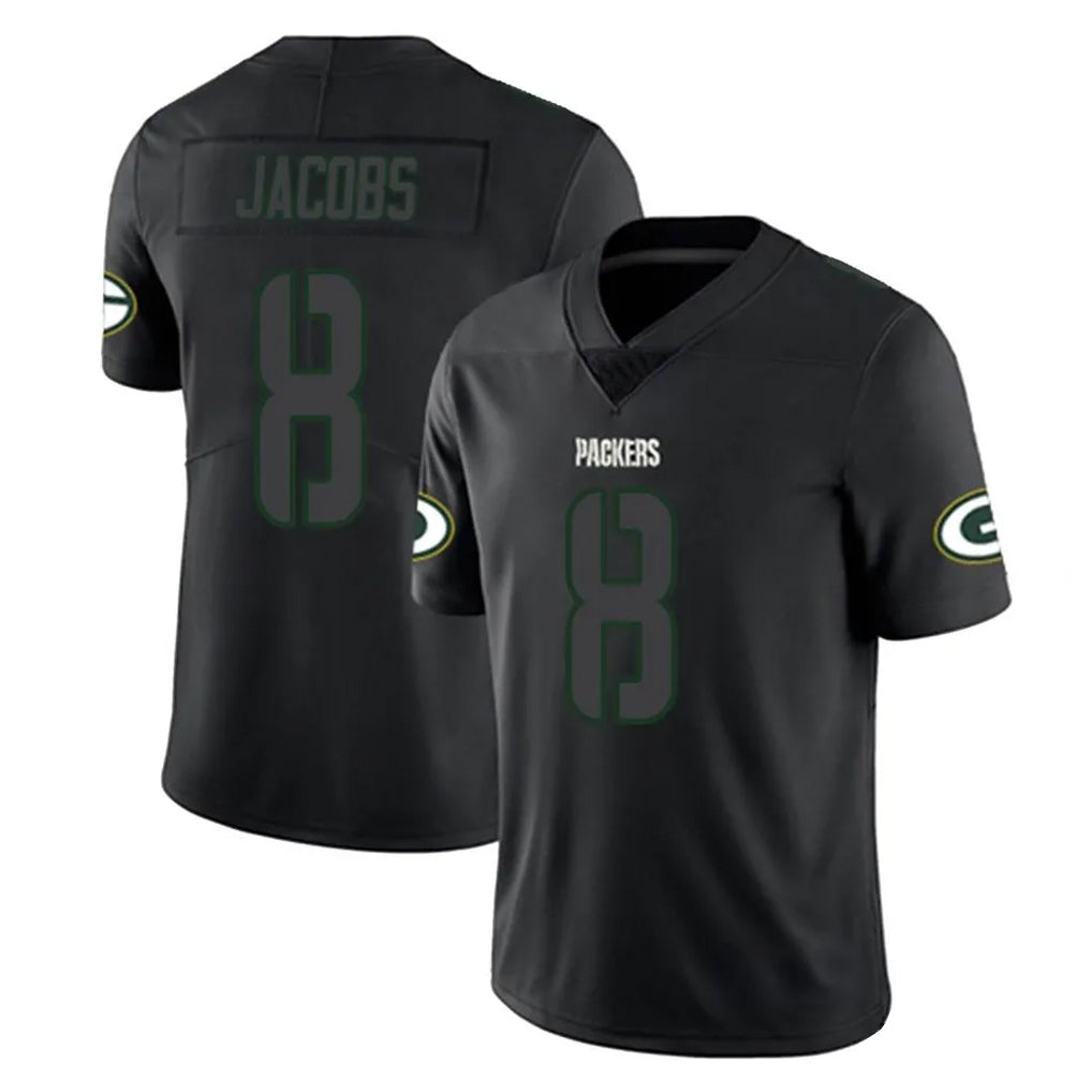 My Store GB.Packers #8 Josh Jacobs Player Black Impact Limited Home Game Stitched Jerseys