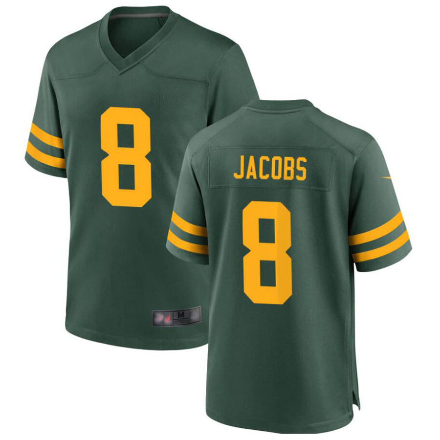 My Store GB.Packers #8 Josh Jacobs Player Green Home Replica Stitched Jerseys