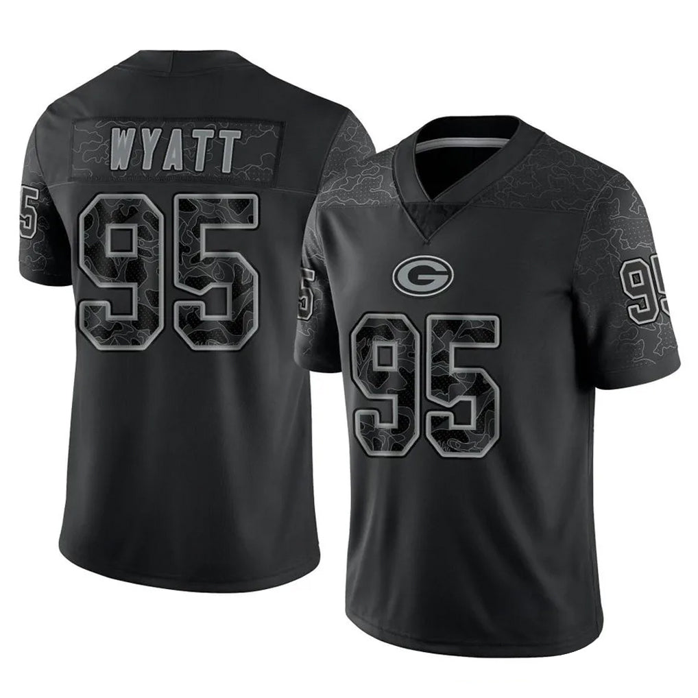 My Store GB.Packers #95 Devonte Wyatt Player Black Reflective Limited Home Game Stitched Jerseys