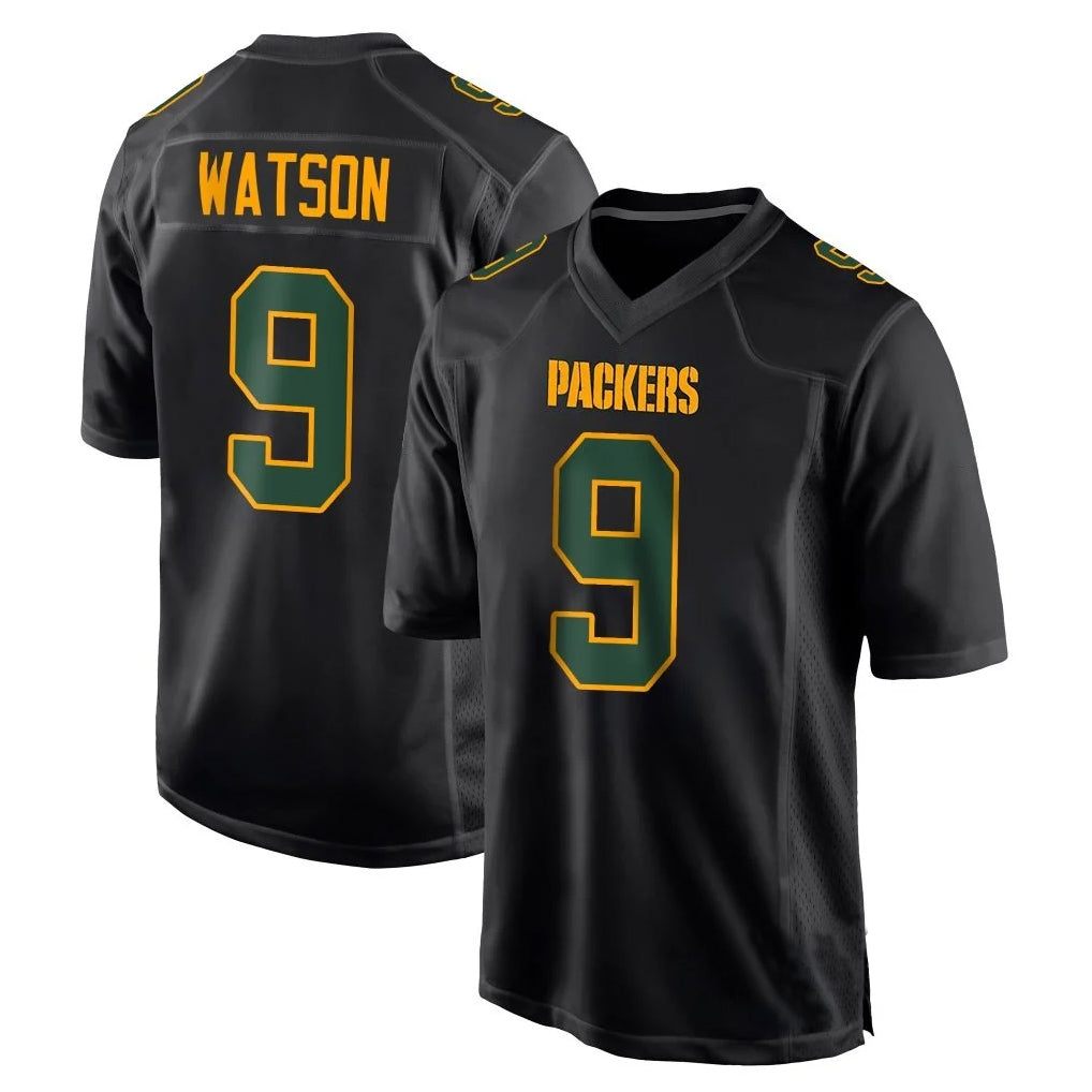 My Store GB.Packers #9 Christian Watson Player Black Fashion Home Game Stitched Jerseys