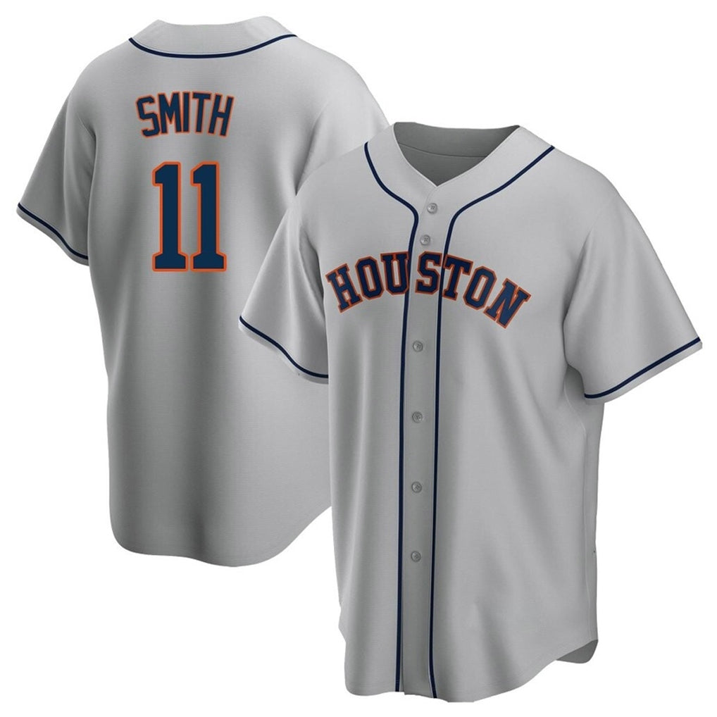 My Store H.Astros #11 Cam Smith Player Gray Home Game Stitched Jerseys