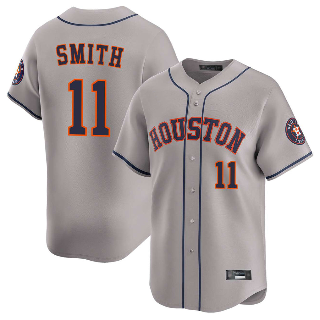 My Store H.Astros #11 Cam Smith Player Gray Home Limited Stitched Jerseys