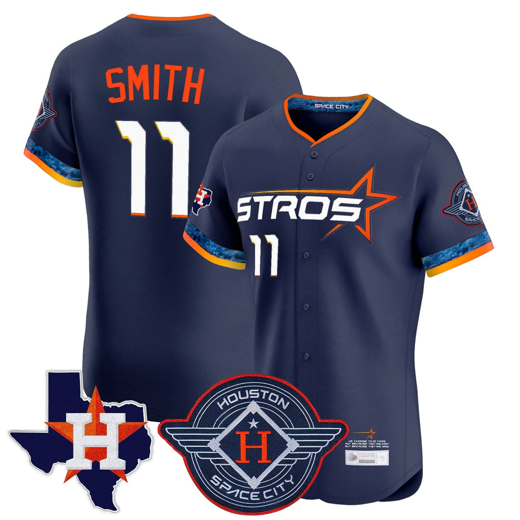 My Store H.Astros #11 Cam Smith Player Navy City Connect Texas Patch Vapor Premier Limited Elite Home Stitched Jerseys