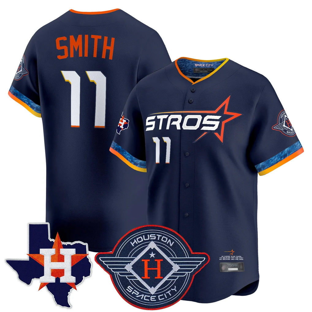 My Store H.Astros #11 Cam Smith Player Navy City Connect Texas Patch Vapor Premier Limited Home Stitched Jerseys