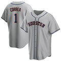 My Store H.Astros #1 Carlos Correa Player Gray Home Game Stitched Jerseys