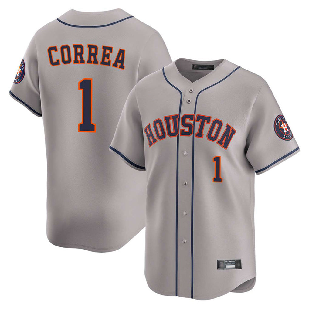 My Store H.Astros #1 Carlos Correa Player Gray Home Limited Stitched Jerseys
