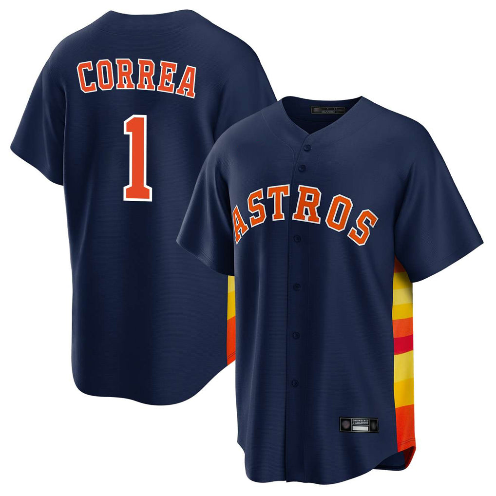 My Store H.Astros #1 Carlos Correa Player Navy Home Game Stitched Jerseys
