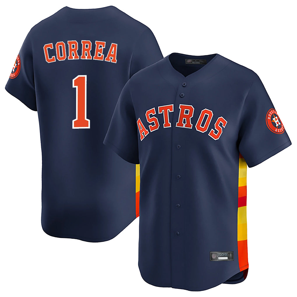 My Store H.Astros #1 Carlos Correa Player Navy Home Limited Stitched Jerseys