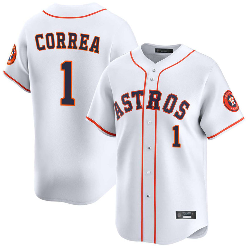 My Store H.Astros #1 Carlos Correa Player White Home Limited Stitched Jerseys