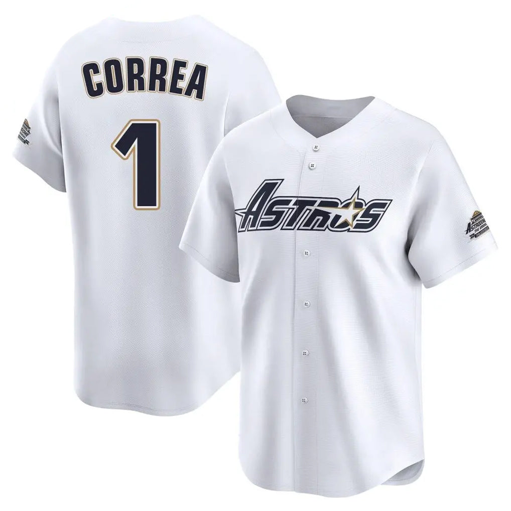 My Store H.Astros #1 Carlos Correa Player White Throwback Cooperstown Collection Limited Stitched Jerseys