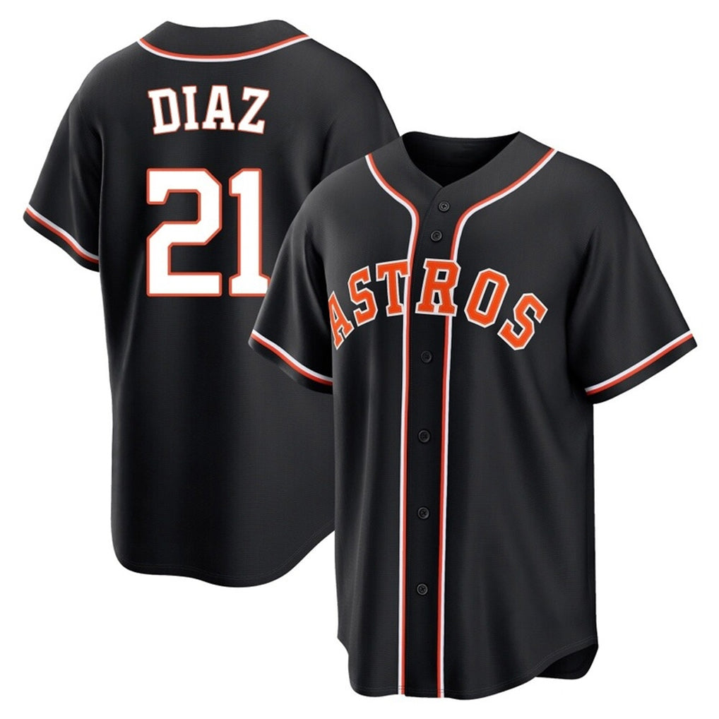 My Store H.Astros #21 Yainer Diaz Player Black Fashion Out Home Game Stitched Jerseys