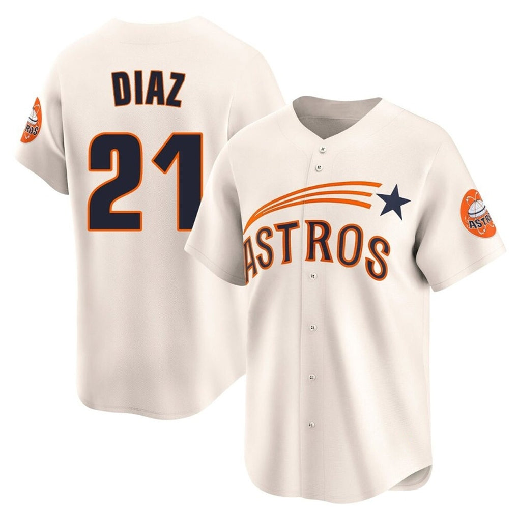 My Store H.Astros #21 Yainer Diaz Player Cream Throwback Cooperstown Collection Limited Stitched Jerseys