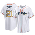 My Store H.Astros #21 Yainer Diaz Player Gold Collection Game Home Stitched Jerseys
