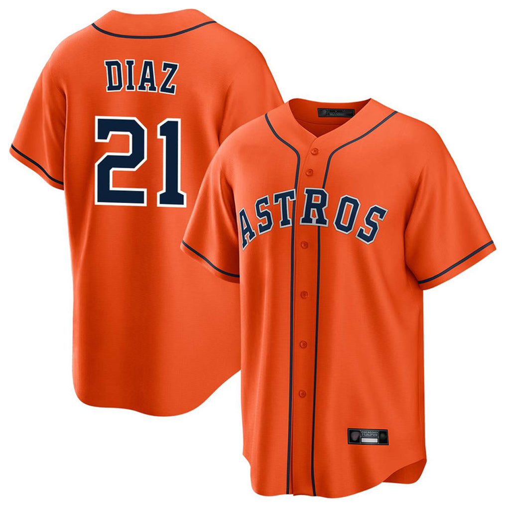 My Store H.Astros #21 Yainer Diaz Player Orange Home Game Stitched Jerseys