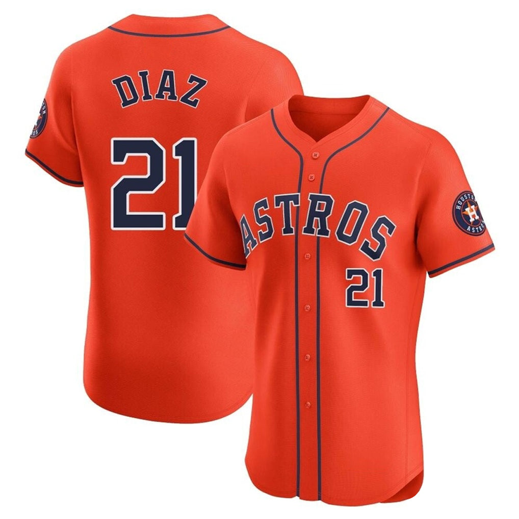 My Store H.Astros #21 Yainer Diaz Player Orange Home Limited Elite Stitched Jerseys
