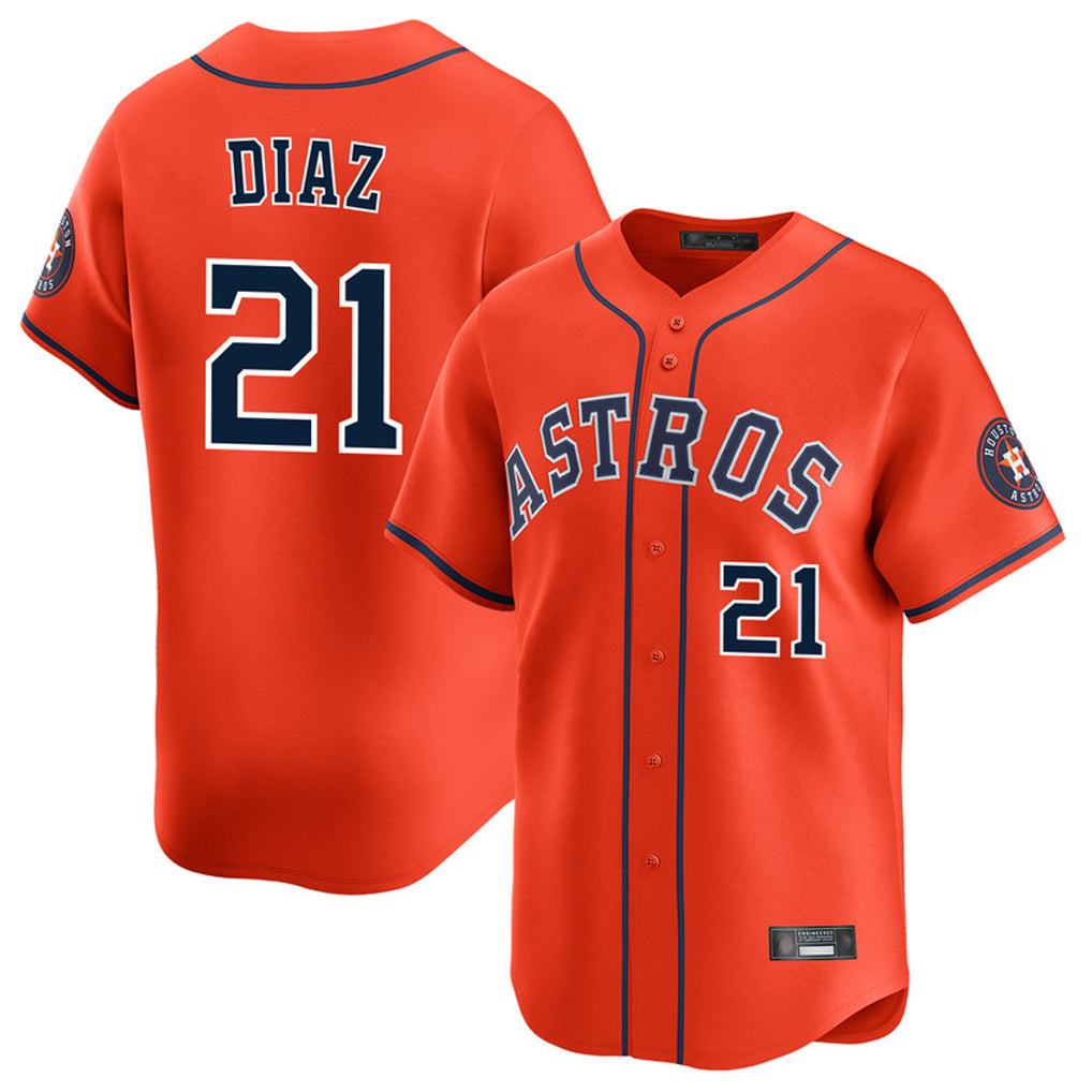 My Store H.Astros #21 Yainer Diaz Player Orange Home Limited Stitched Jerseys