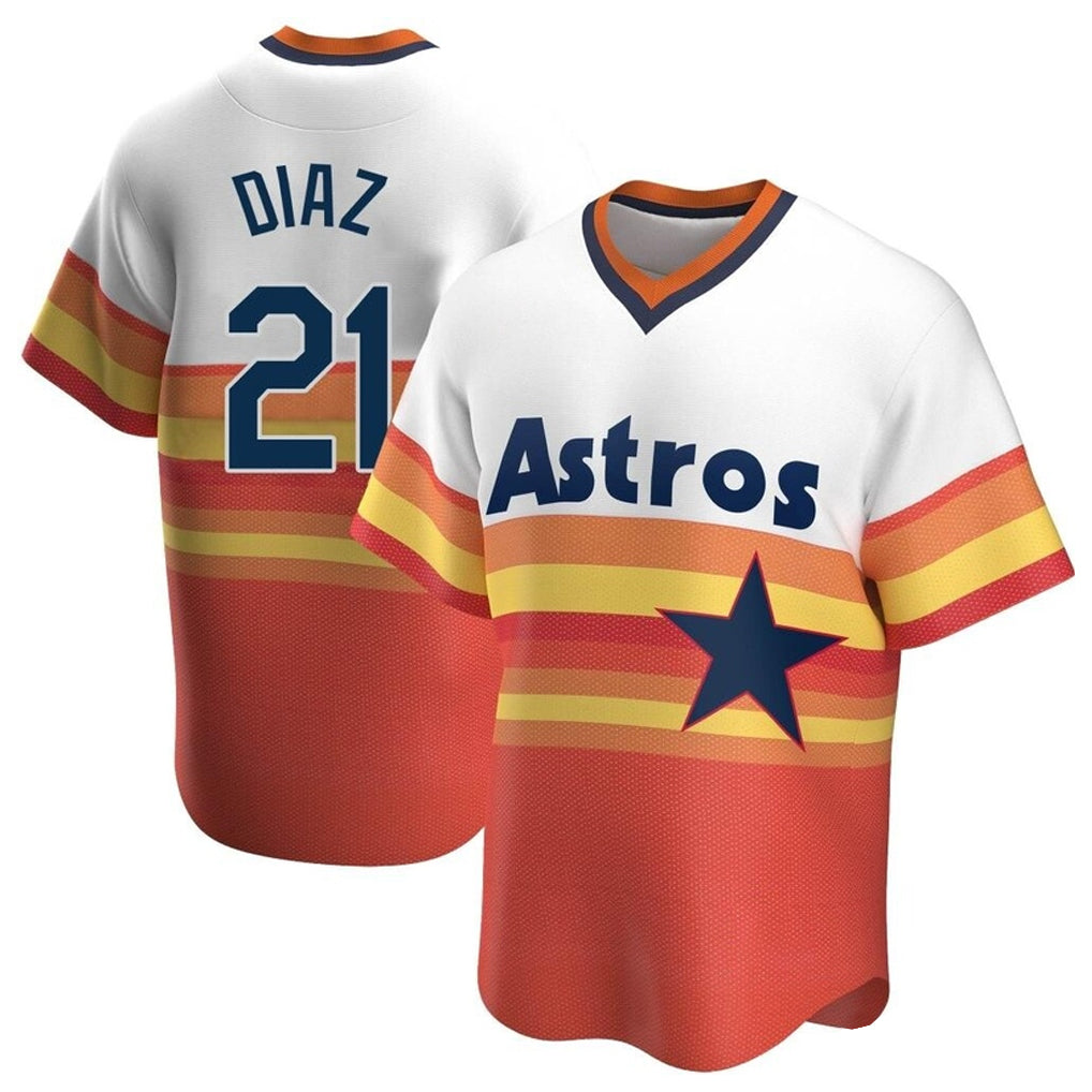 My Store H.Astros #21 Yainer Diaz Player Rainbow Cooperstown Collection T-shirt Stitched Jerseys