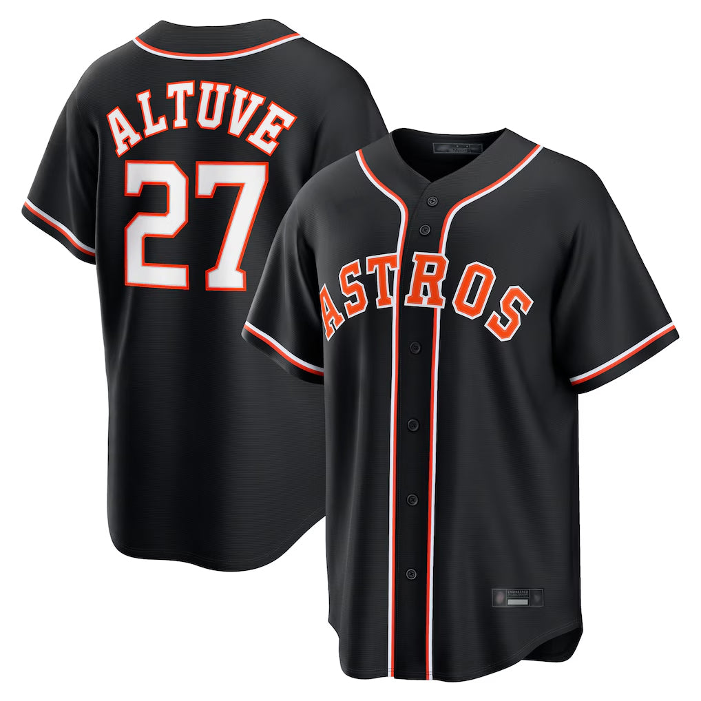 My Store H.Astros #27 Jose Altuve Player Black Fashion Out Home Game Stitched Jerseys