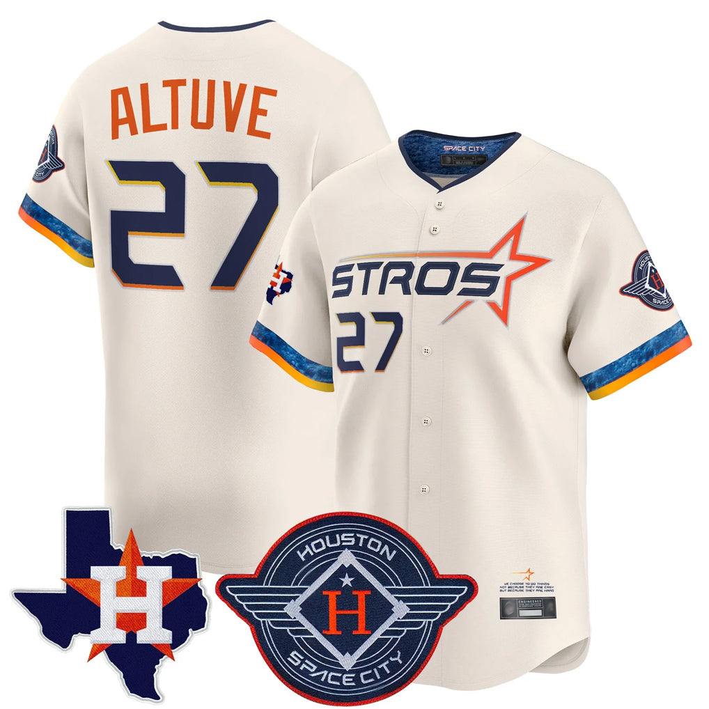 My Store H.Astros #27 Jose Altuve Player Cream City Connect Texas Patch Vapor Premier Limited Home Stitched Jerseys