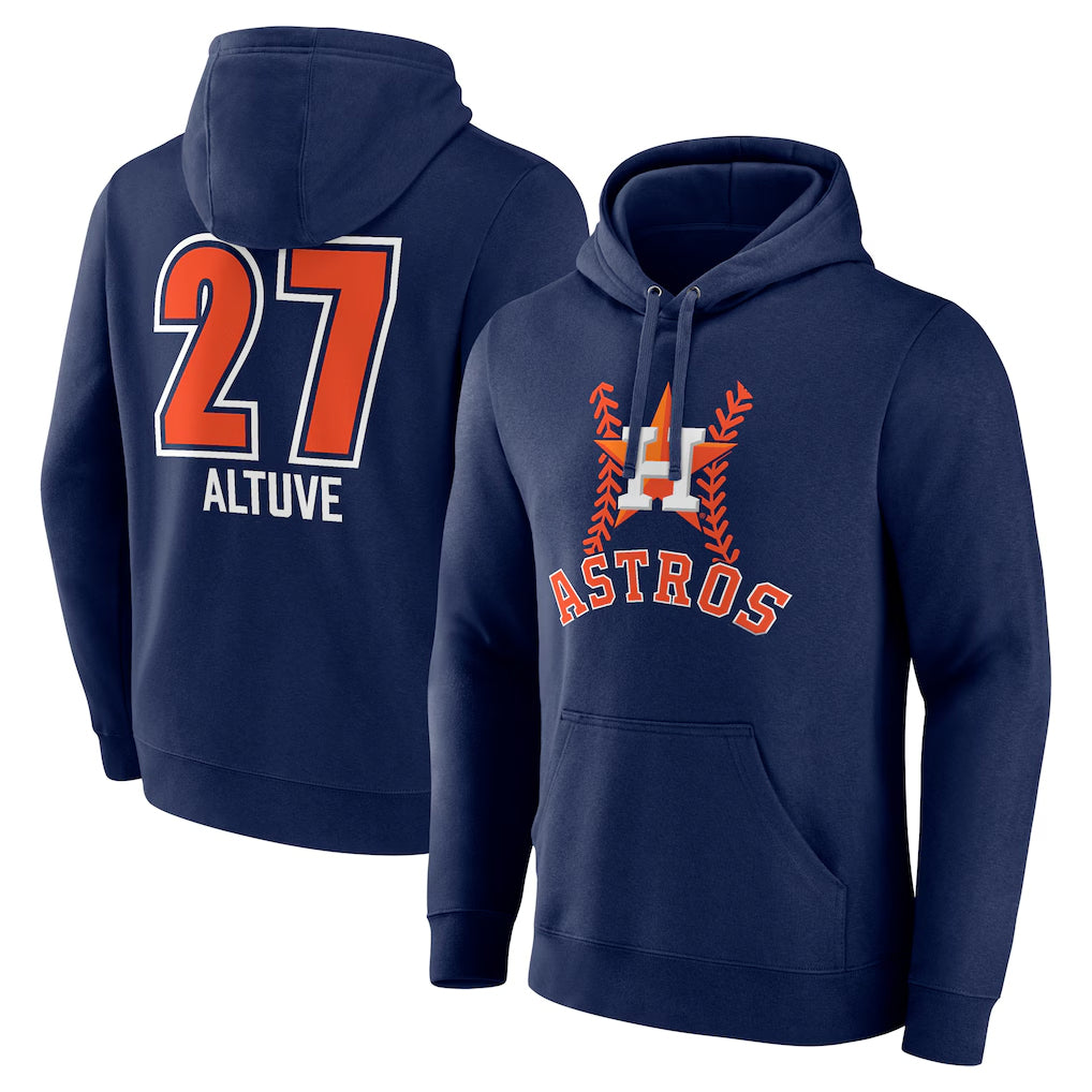 My Store H.Astros #27 Jose Altuve Player Navy Pullover Hoodie Stitched Jerseys