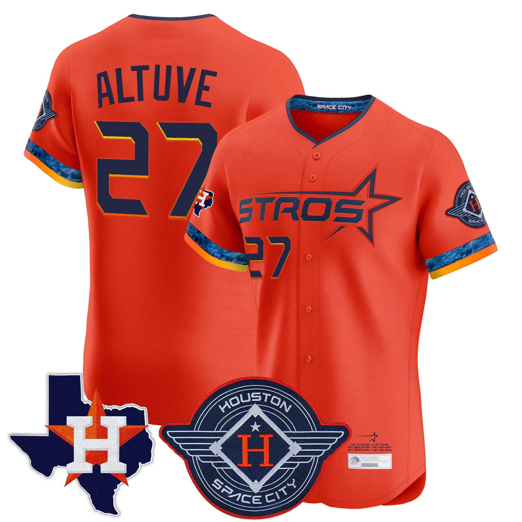 My Store H.Astros #27 Jose Altuve Player Orange City Connect Texas Patch Vapor Premier Limited Elite Home Stitched Jerseys