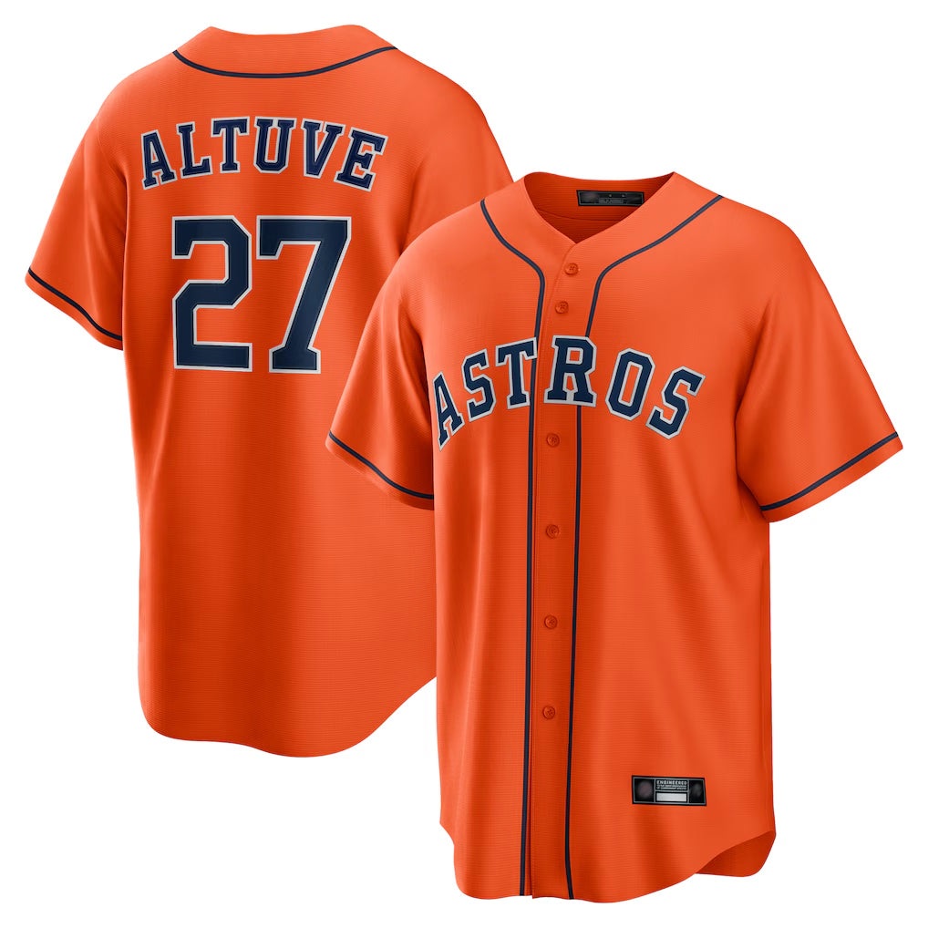 My Store H.Astros #27 Jose Altuve Player Orange Home Game Stitched Jerseys
