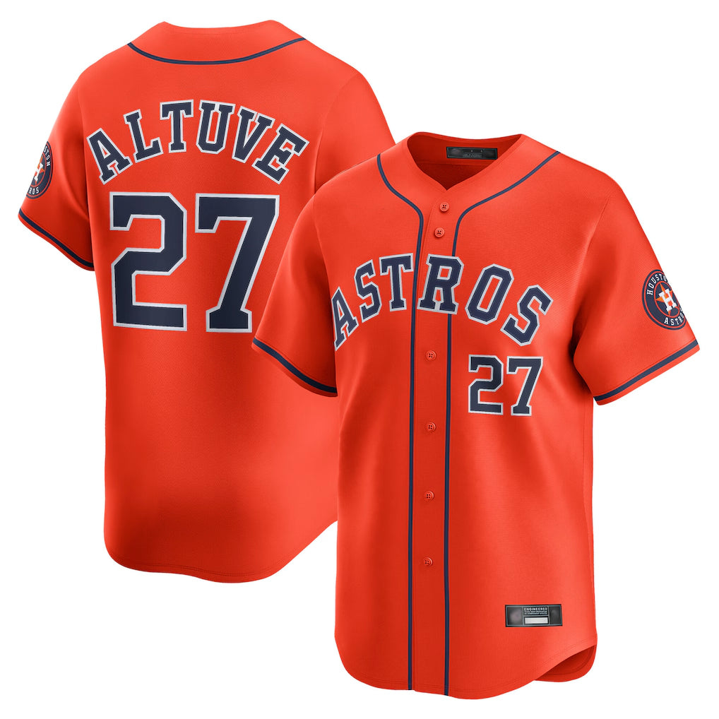 My Store H.Astros #27 Jose Altuve Player Orange Home Limited Stitched Jerseys