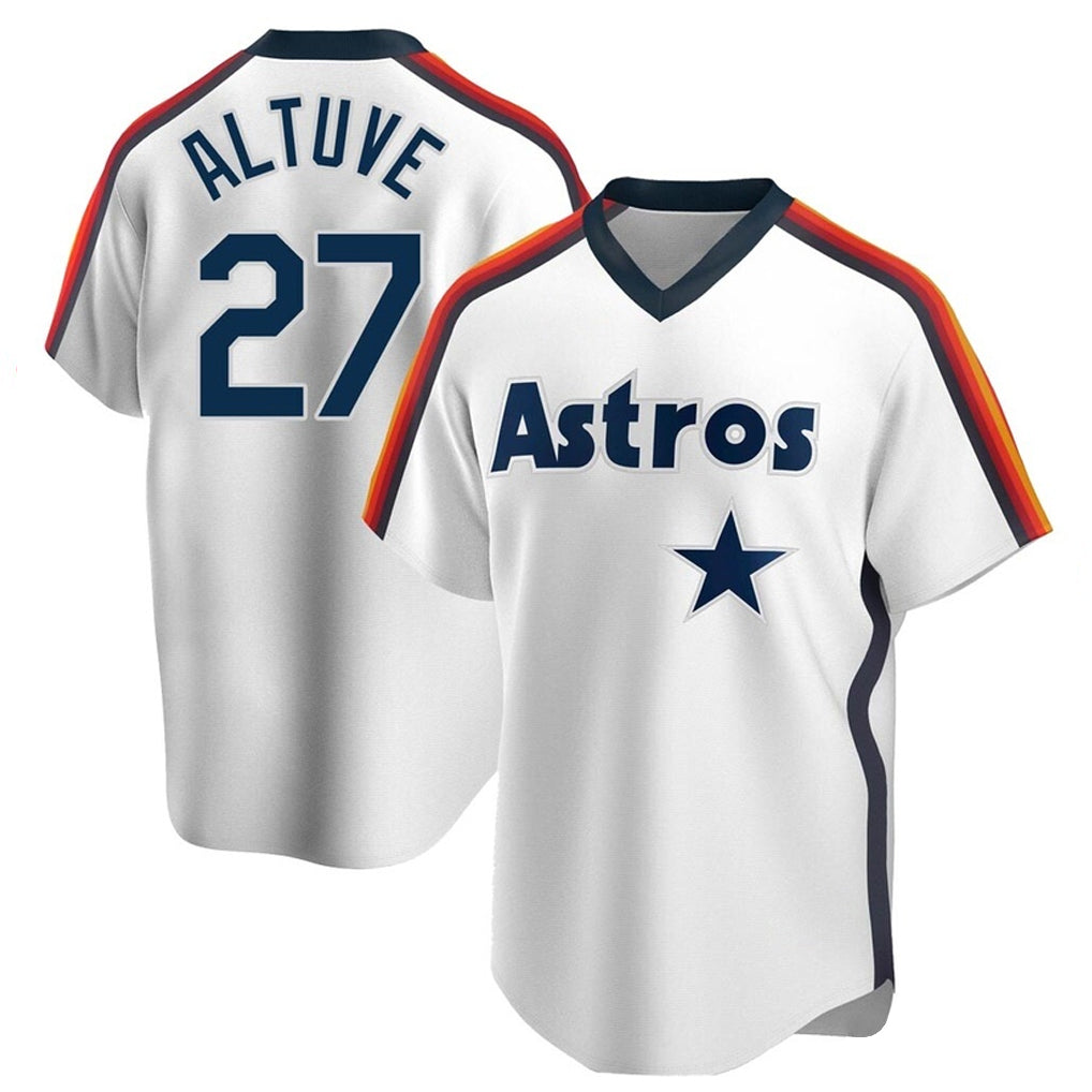 My Store H.Astros #27 Jose Altuve Player White Cooperstown Collection T-shirt Stitched Jerseys