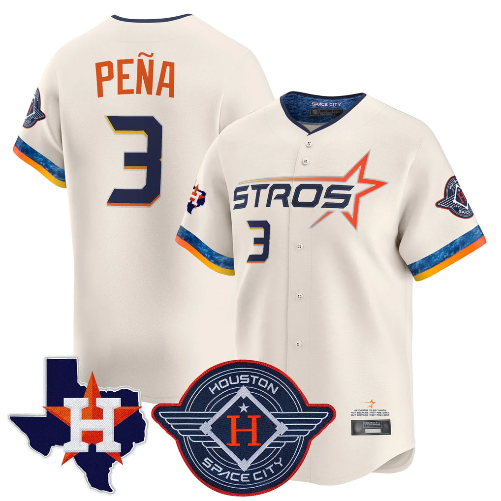 My Store H.Astros #3 Jeremy Pe?a Player Cream City Connect Texas Patch Vapor Premier Limited Home Stitched Jerseys