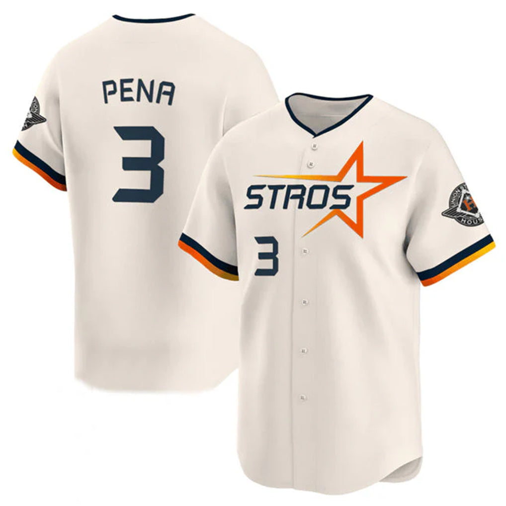 My Store H.Astros #3 Jeremy Pe?a Player Cream Limited Home Stitched Jerseys