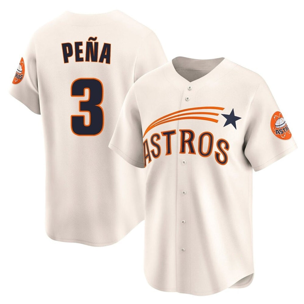My Store H.Astros #3 Jeremy Pe?a Player Cream Throwback Cooperstown Collection Limited Stitched Jerseys