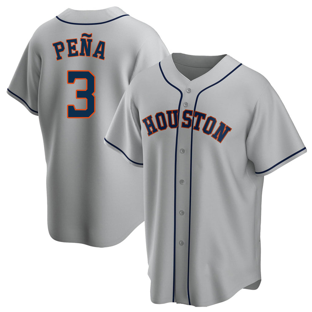 My Store H.Astros #3 Jeremy Pe?a Player Gray Home Game Stitched Jerseys