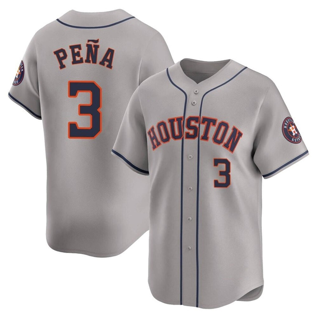 My Store H.Astros #3 Jeremy Pe?a Player Gray Home Game Stitched Jerseys