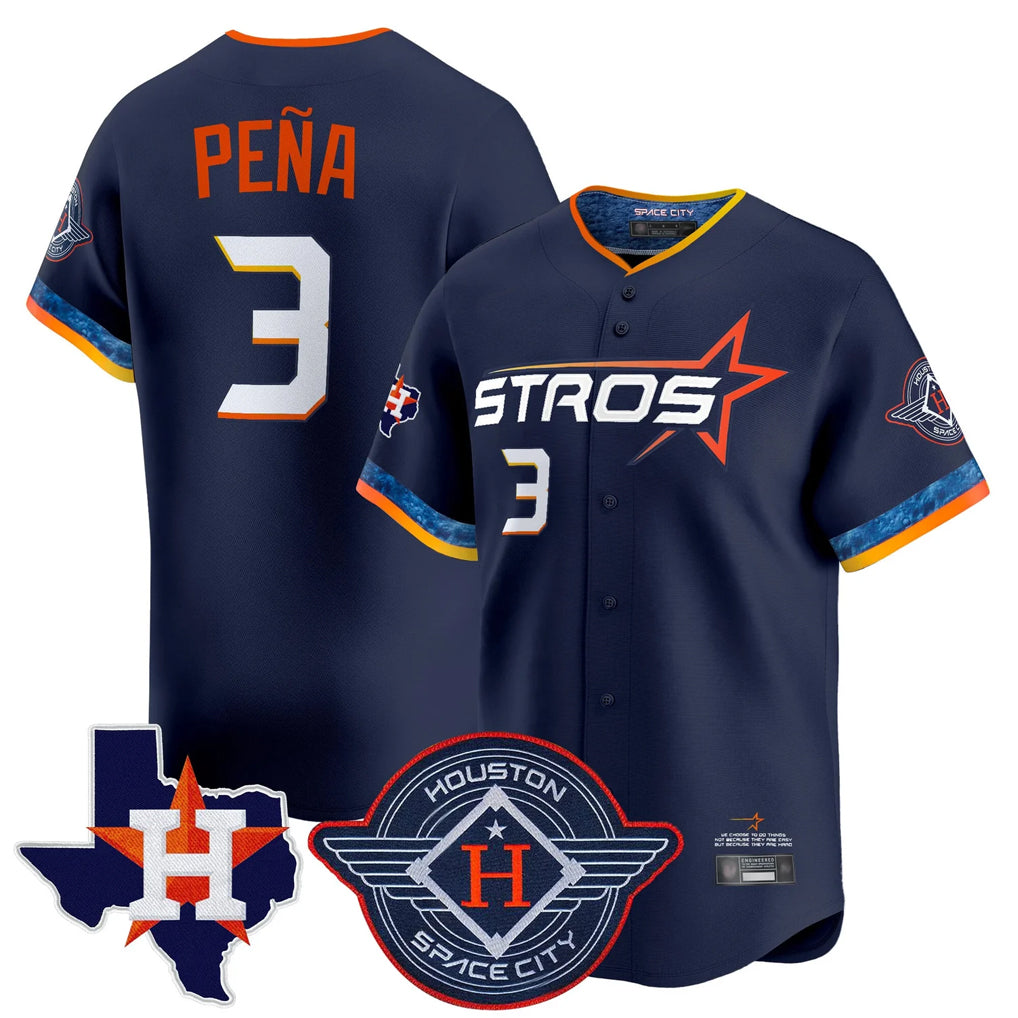 My Store H.Astros #3 Jeremy Pe?a Player Navy City Connect Texas Patch Vapor Premier Limited Home Stitched Jerseys