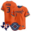 My Store H.Astros #3 Jeremy Pe?a Player Orange City Connect Texas Patch Vapor Premier Limited Home Stitched Jerseys